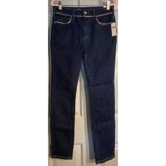 Anthropologie Pilcro High-Rise Metallic-Stitch Skinny Jeans NWT Size 28 - Picture 7 of 14